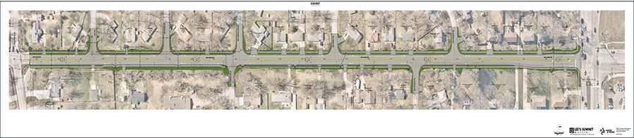 strip map of ward road improvements project